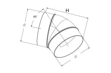 КОЛЕНО КРУГЛОГО КАНАЛА AWENTA FI 125 KO125-23/45