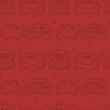 Tapeta dla dzieci Czerwona Auta Cars Autka