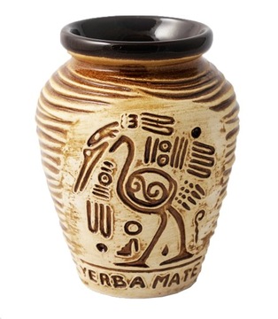 Matero Ceramiczne AZTEK Brąz Miodowe do Yerba Mate