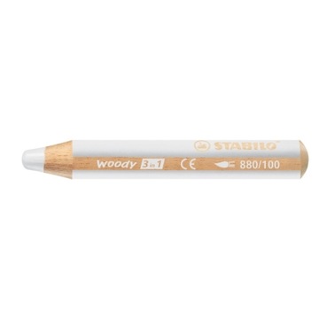 Kredka ołówkowa 3 w 1 Stabilo Woody biała nr 880/ 100