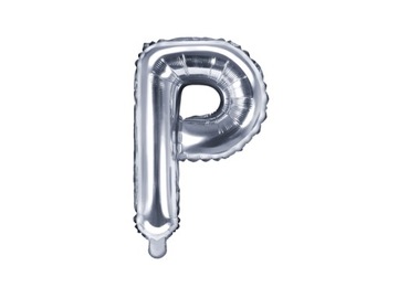 Balon foliowy Litera P 35cm, srebrny