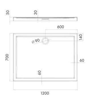 Schedpol Caspar Душевой поддон прямоугольный 70x120 см