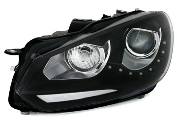 GOLF VI MK6 08-13 ЛАМПЫ фар ЧЕРНЫЕ LED ДХО