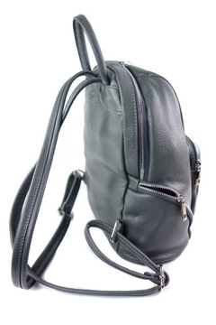Рюкзак кожаный Vera Pelle, просторный, серый