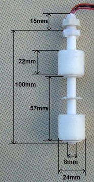 ДАТЧИК УРОВНЯ ЖИДКОСТИ ВОДЫ, ПОПЛАВКОВЫЙ, двойной, ПП