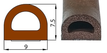ПРОФИЛЬ D коричневый оконный уплотнитель