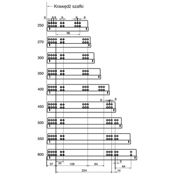 Направляющая ящика CB50TS L-250 PUSH TO OPEN