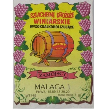 MALAGA 1 DROŻDŻE ZAMOJSCY WINO BIAŁE I CZERWONE
