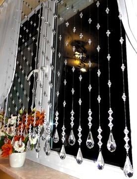 Подвеска КРИСТАЛЛЫ бусины макароны 220 см H3