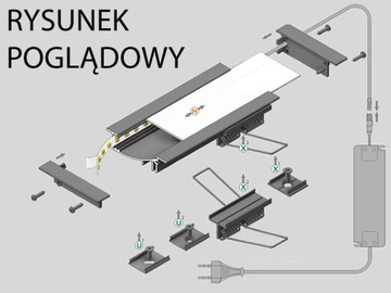 PL27 PROFIL ALUMINIOWY FLAT8 TOPMET DO LED 1 METR ŚWIDNIK