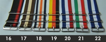 Pasek do zegarka w stylu NATO 20 mm nylon,kolory