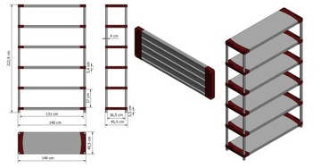 ОФИС складская полка Титан-6 222х140х46