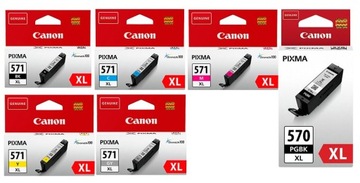 6x TUSZ Canon PGI-570 XL+ CLI-571 XL CMYKGY MG7750