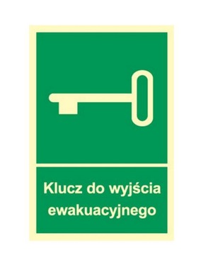 ZNAK KLUCZ DO WYJŚCIA EWAKUACYJNEGO AC029 15X22,2