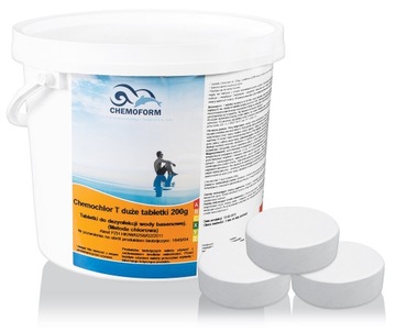 CHEMO CHLOR T Duże Stabilizowane Tabletki Basen Jacuzzi Chemoform 200g 3kg