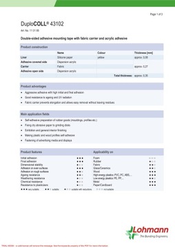 LOHMANN ДВУХСТОРОННЯЯ КЛЕЙКАЯ ЛЕНТА ТКАНЕВАЯ 25ммх50м