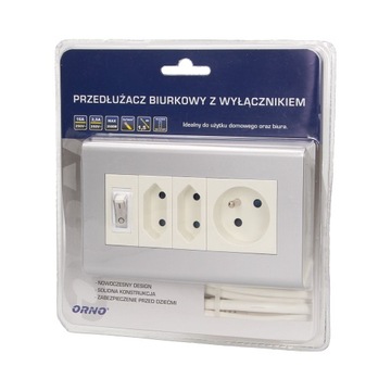 Przedłużacz biurkowy z wył. 3x250V AC OR-AE-1327