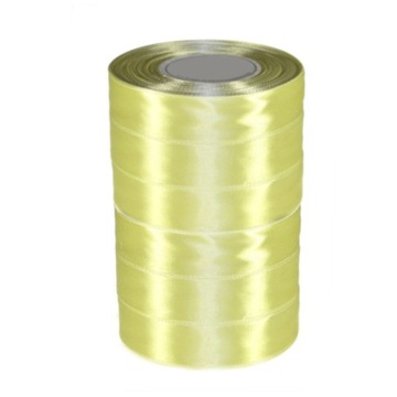 Tasiemka 25mm satynowa 6szt HURT 8010 ŻÓŁTY ECRU