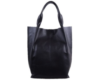 Женская кожаная сумка-шоппер из натуральной кожи Vera Pelle черная