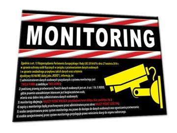 RODO NAKLEJKA MONITORING OBIEKT MONITOROWANY ue