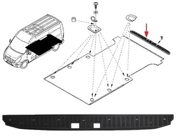 Накладка заднего порога RENAULT MASTER III 3 MOVANO B