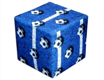 Pufa kostka 40X40 motyw Football kolor niebieski