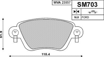 ЗАДНИЕ ТОРМОЗНЫЕ КОЛОДКИ FORD MONDEO mk3 III 00-04