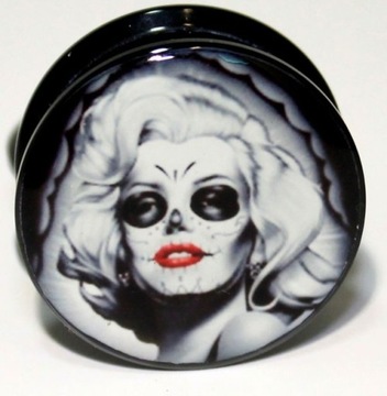 AKRYLOWY TUNEL PLUG MARILYN MONROE ZOMBIE 6 mm