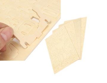 фото ориг. №2, Rhinoceros white fold wooden puzzle 3-door m018