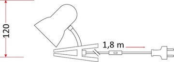 Настольная лампа, школьный шнур, ночник, зажим Е14