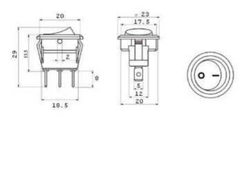 Кулисный переключатель RED 250V 3p 2pos (2825)