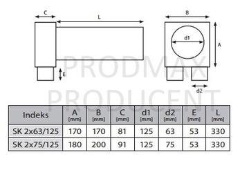 Статическая камера 2x75/125 Вентиляция Рекуперация