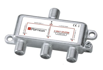 Rozgałęźnik DVB-T2 Splitter 3x Wyjścia TV Naziemnej SAT Rozdzielacz 1/3