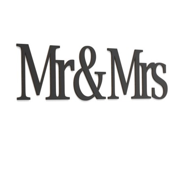 Napisy 3D drewniane na ścianę - Mr & Mrs