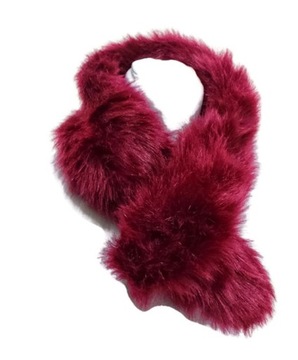 STRADIVARIUS ETOLA SZAL KOŁNIERZYK FUTERKO bordo