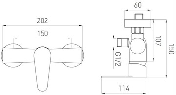 Bateria prysznicowa Ferro Algeo chrom BAG7