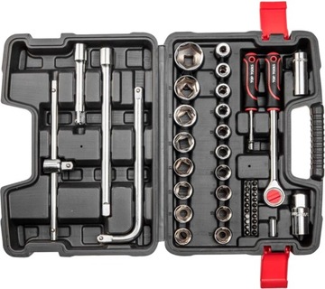 38D550 ZESTAW NARZĘDZI 47 el. KLUCZE NASADOWE