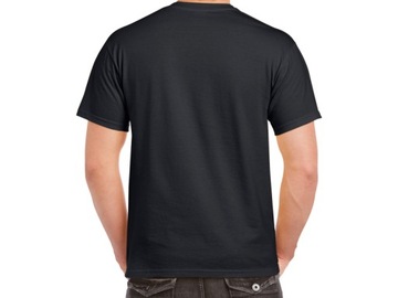 T-shirt męski czarna koszulka męska okrągły dekolt Gildan bawełna 180g XXL