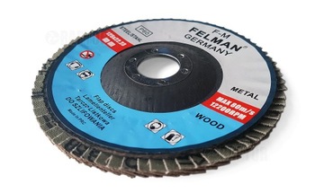 TARCZA ŚCIERNA LISTKOWA LAMELKA DO DREWNA METALU 125 MM P100 FELMAN