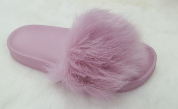 ТАПОЧКИ ТЁПЛЫЕ С МЕХОМ, РОЗОВО-ФИОЛЕТОВЫЕ, размер 37