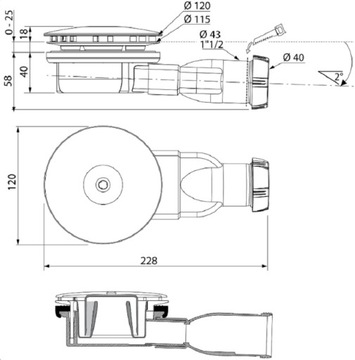 СИФОН RADAWAY ДЛЯ ДУШЕВОГО ПОДДОНА R400W БЕСПЛАТНАЯ ДОСТАВКА!!