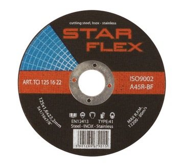 РЕЖНЫЕ ДИСКИ ИЗ НЕРЖАВЕЮЩЕЙ СТАЛИ, INOX 125x1,6