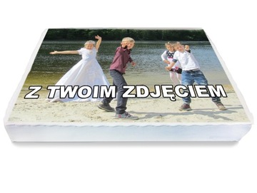 OPŁATEK NA TORT Z TWOIM WŁASNYM ZDJĘCIEM NAPISEM