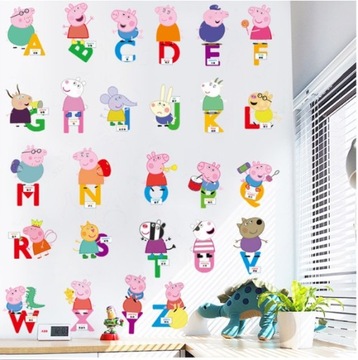 Naklejki ścienne na ścianę Świnka Peppa 6 wzorów