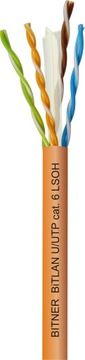 Kabel teleinformatyczny BiTLAN U/UTP kat.6 4x2x23AWG (0,54) 350MHz LSOH TI0