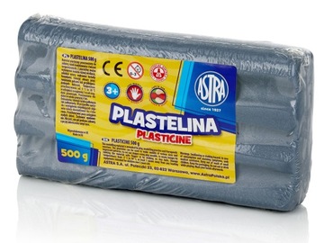 PLASTELINA LUZ 0,5KG ASTRA METALICZNA SREBRNA 500G