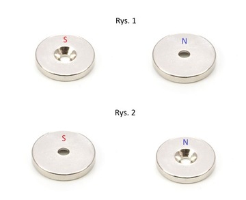 MAGNES NEODYMOWY Z OTWOREM POD WKRĘT 20x3 mm / okrągły / walcowy / mocny