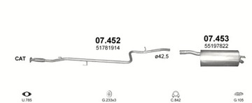 ГЛУШИТЕЛЬ КОНЦЕВОЙ FIAT DOBLO 1.4 2005-2011 гг.