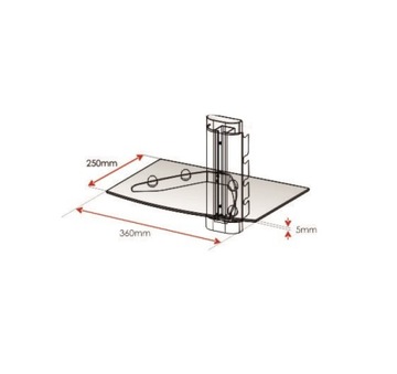 НАСТЕННАЯ ПОЛКА ДЛЯ ТВ/DVD С РЕГУЛИРУЕМЫМ СТЕКЛОМ