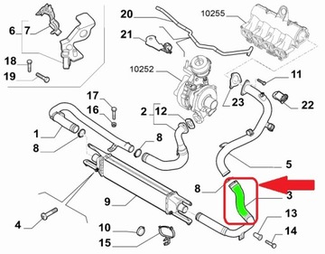 ТРУБКА ИНТЕРКУЛЕРА FIAT DOBLO 1.3 MJTD 51810956
